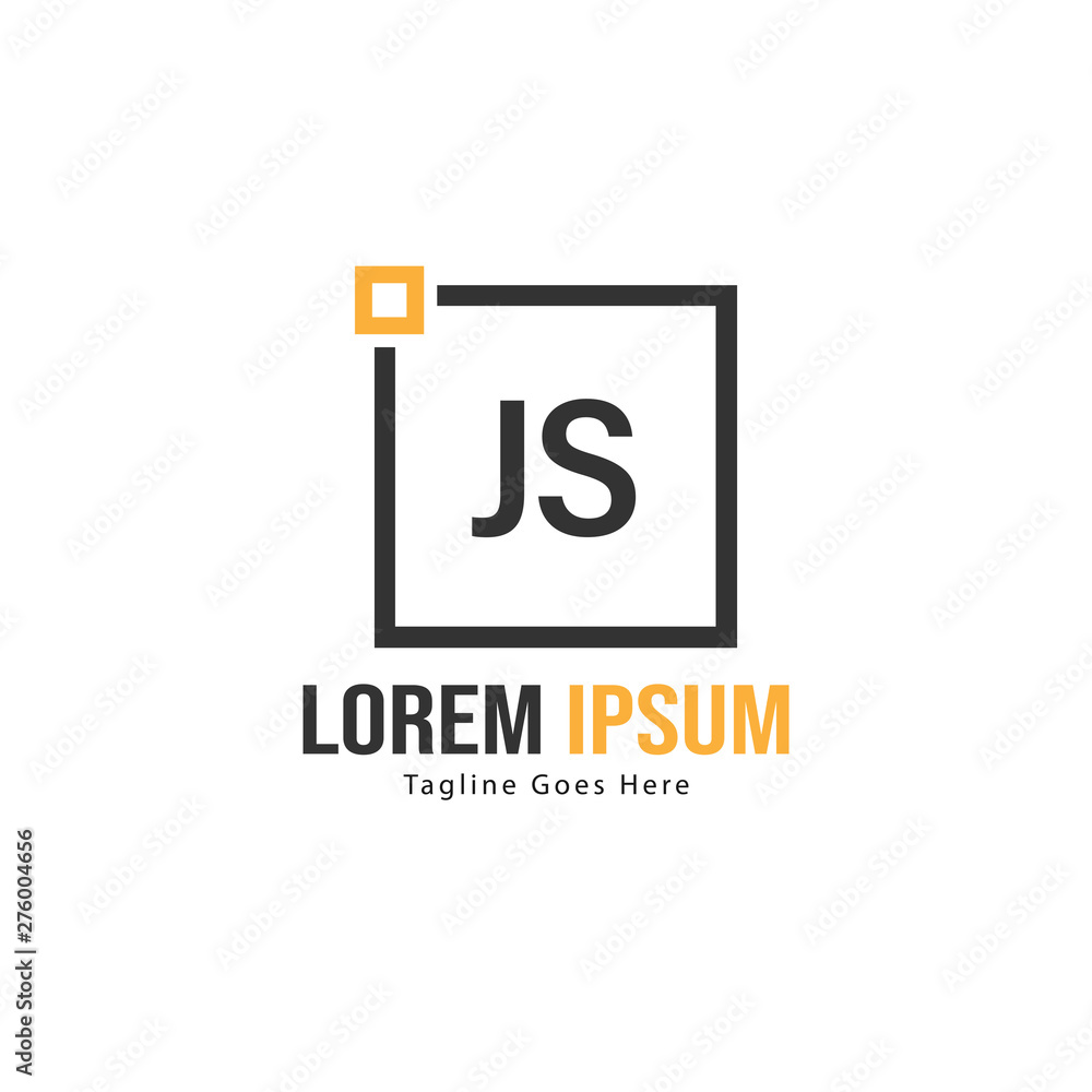 Obraz premium Initial JS logo template with modern frame. Minimalist JS letter logo vector illustration