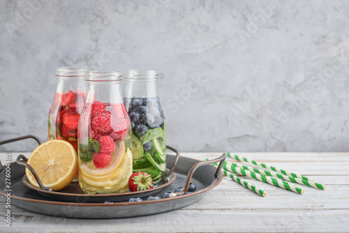 Infused water with fresh fruits