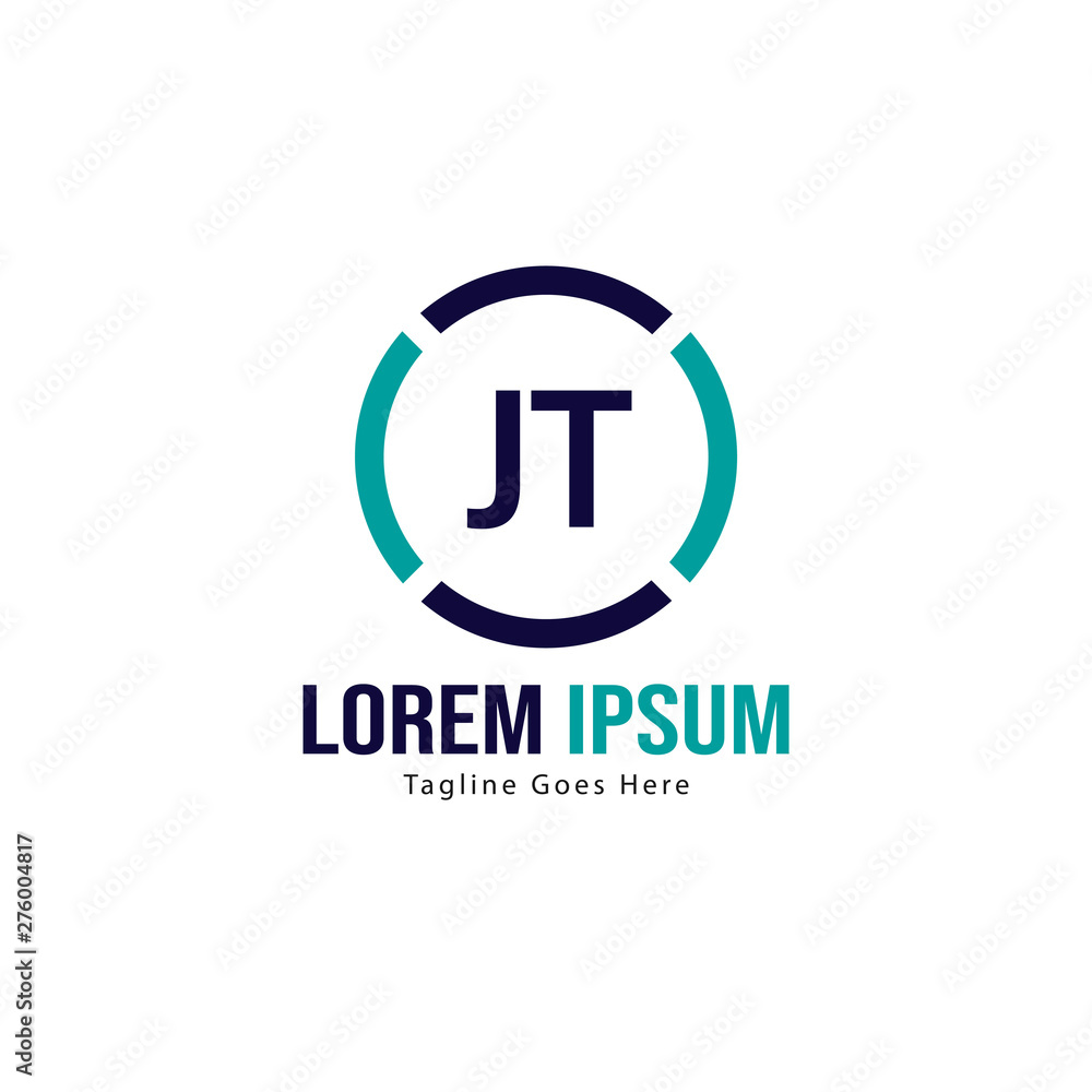 Initial JT logo template with modern frame. Minimalist JT letter logo vector illustration Initial JT logo template with modern frame. Minimalist JT letter logo vector illustration