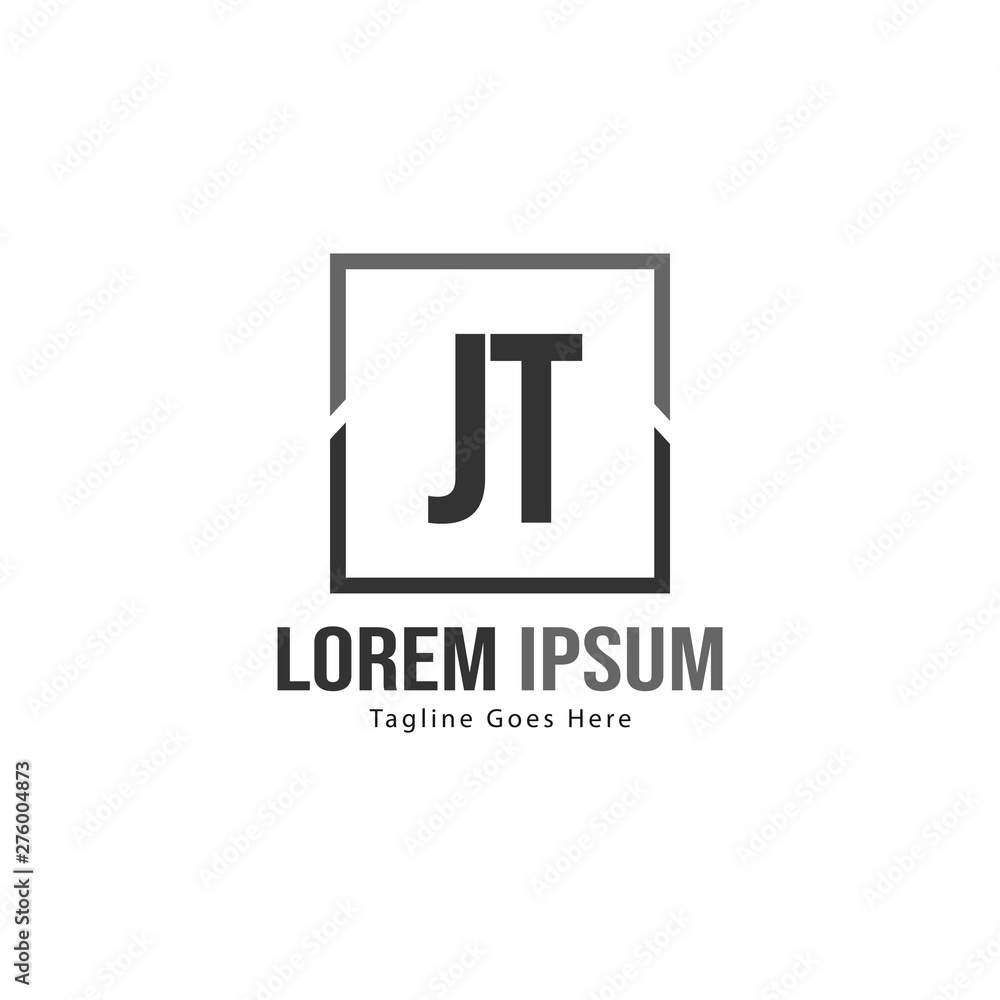 Initial JT logo template with modern frame. Minimalist JT letter logo vector illustration Initial JT logo template with modern frame. Minimalist JT letter logo vector illustration