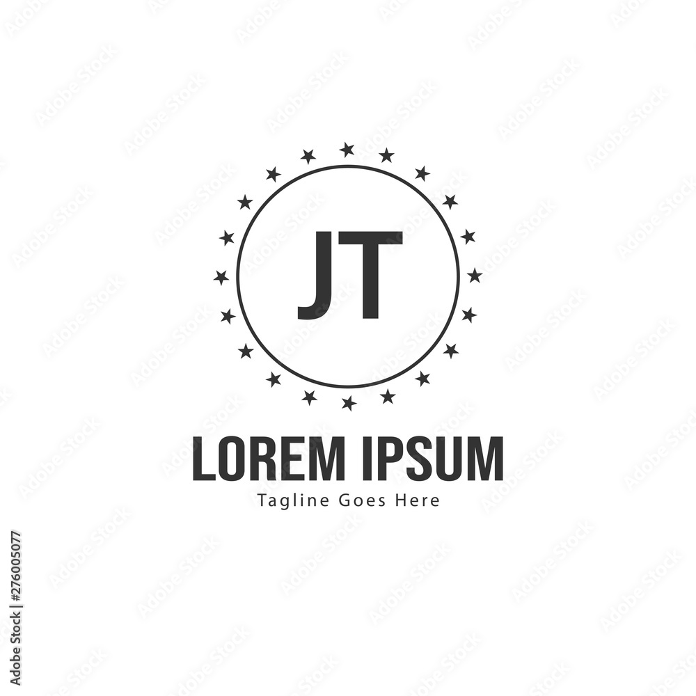 Initial JT logo template with modern frame. Minimalist JT letter logo vector illustration Initial JT logo template with modern frame. Minimalist JT letter logo vector illustration