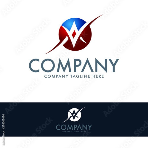 Dynamic letter AV logo design template