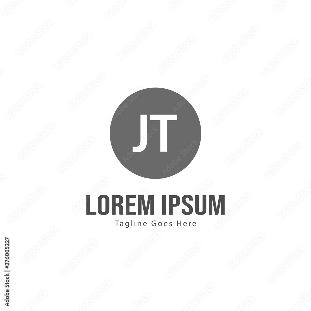 Initial JT logo template with modern frame. Minimalist JT letter logo vector illustration Initial JT logo template with modern frame. Minimalist JT letter logo vector illustration