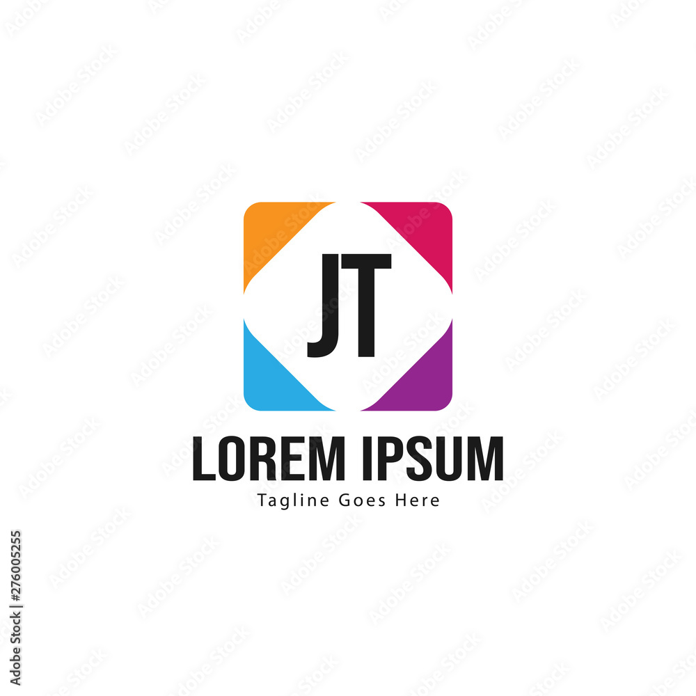 Initial JT logo template with modern frame. Minimalist JT letter logo vector illustration Initial JT logo template with modern frame. Minimalist JT letter logo vector illustration