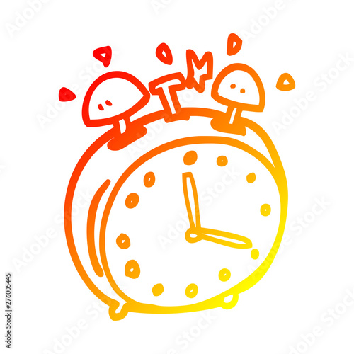 warm gradient line drawing cartoon alram clock photo