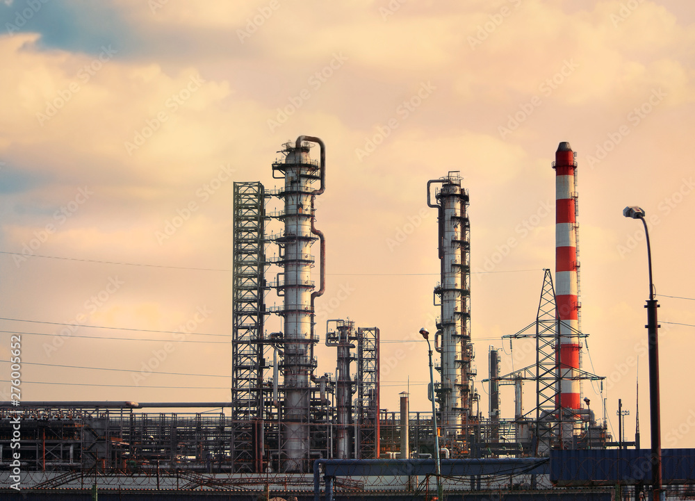 Large pipes polluting the environment at the refinery Large pipes polluting the environment at the refinery