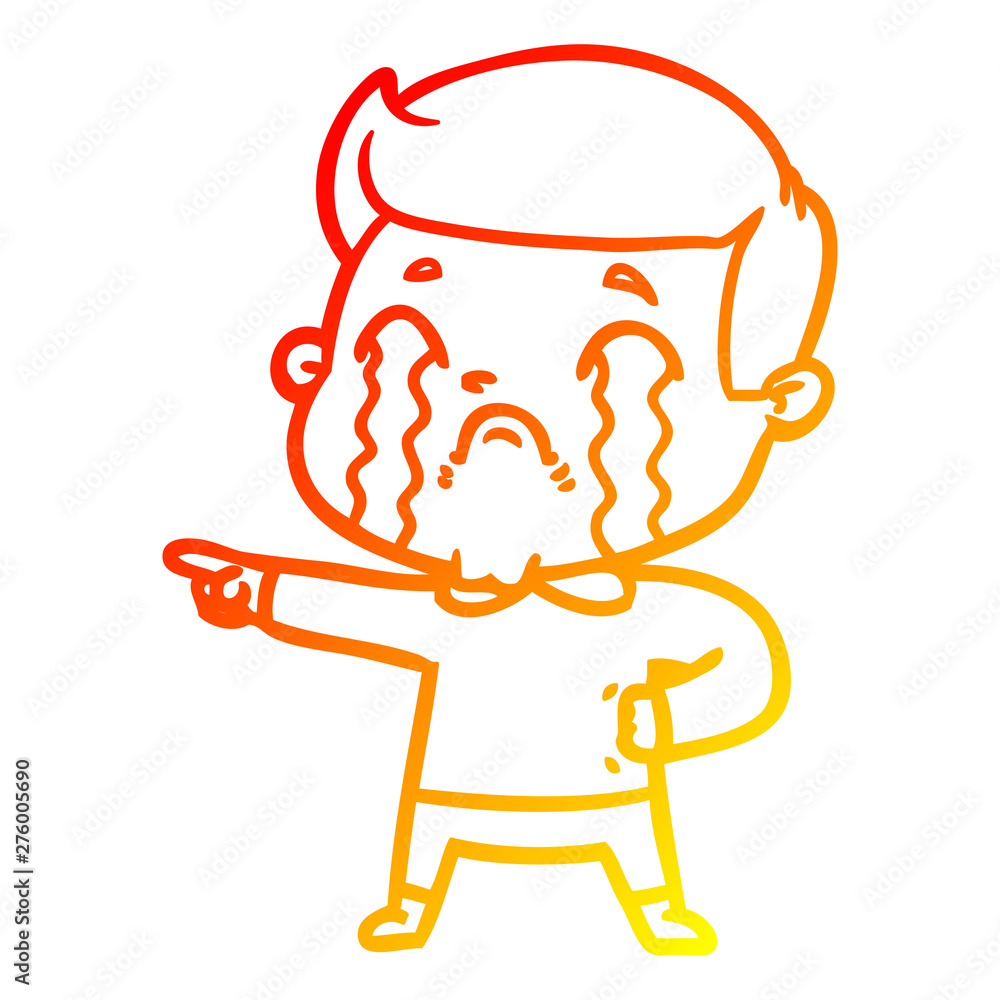 warm gradient line drawing cartoon man crying warm gradient line drawing cartoon man crying