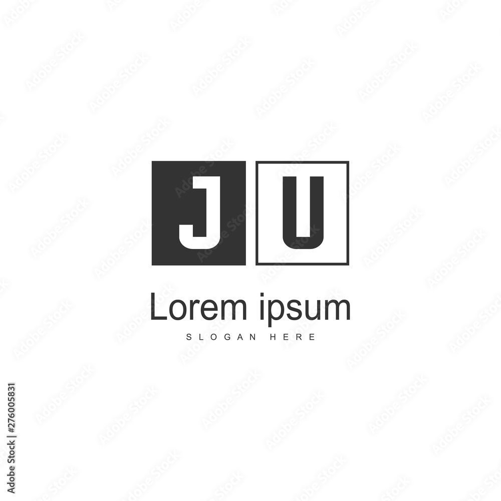 Initial JU logo template with modern frame. Minimalist JU letter logo vector illustration Initial JU logo template with modern frame. Minimalist JU letter logo vector illustration