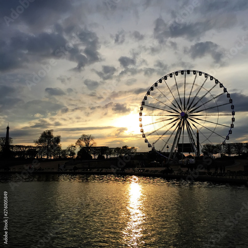ferris wheel by the Seine  Paris  France