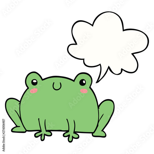 cartoon frog and speech bubble