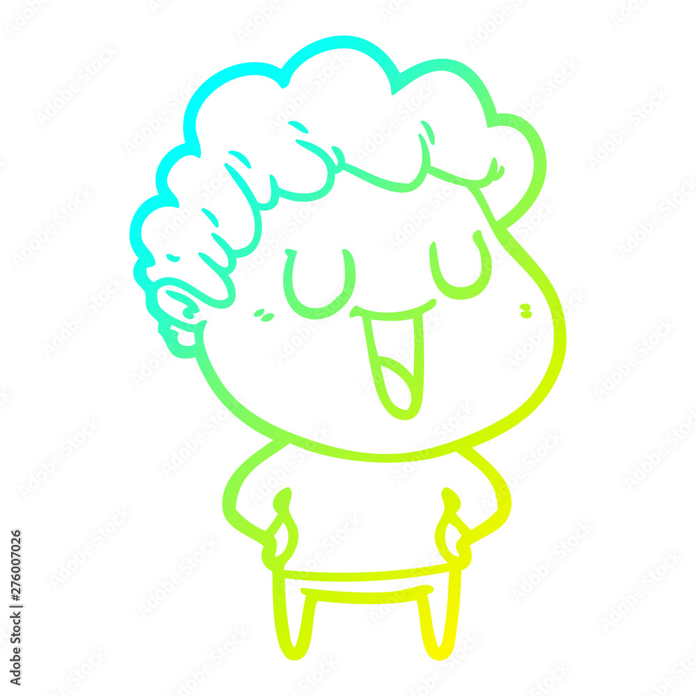 cold gradient line drawing laughing cartoon man cold gradient line drawing laughing cartoon man