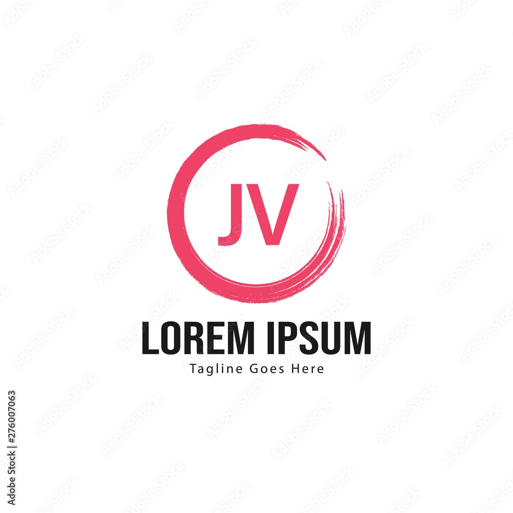 Initial JV logo template with modern frame. Minimalist JV letter logo vector illustration Initial JV logo template with modern frame. Minimalist JV letter logo vector illustration