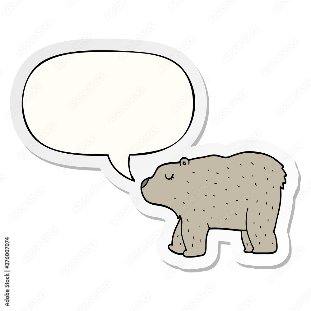 cartoon bear and speech bubble sticker cartoon bear and speech bubble sticker