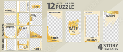 Trendy editable template for social networks stories and posts, vector illustration.