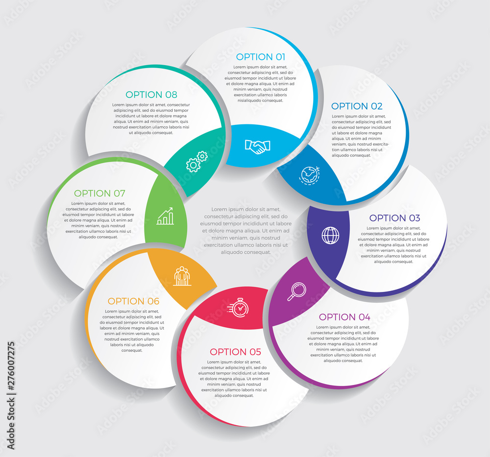 Infographic design vector and marketing icons can be used for workflow layout, diagram, annual report, web design. Business concept with 8 options, steps or processes. - Vector Infographic design vector and marketing icons can be used for workflow layout, diagram, annual report, web design. Business concept with 8 options, steps or processes. - Vector