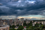 Kiev Ukraine panorama  view storm day building 