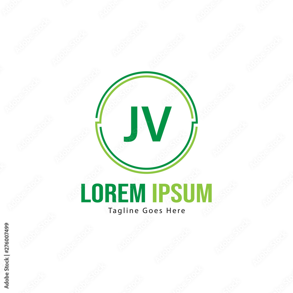 Initial JV logo template with modern frame. Minimalist JV letter logo vector illustration Initial JV logo template with modern frame. Minimalist JV letter logo vector illustration