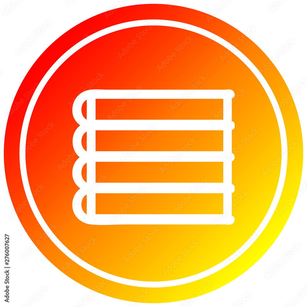 stack of books circular in hot gradient spectrum stack of books circular in hot gradient spectrum
