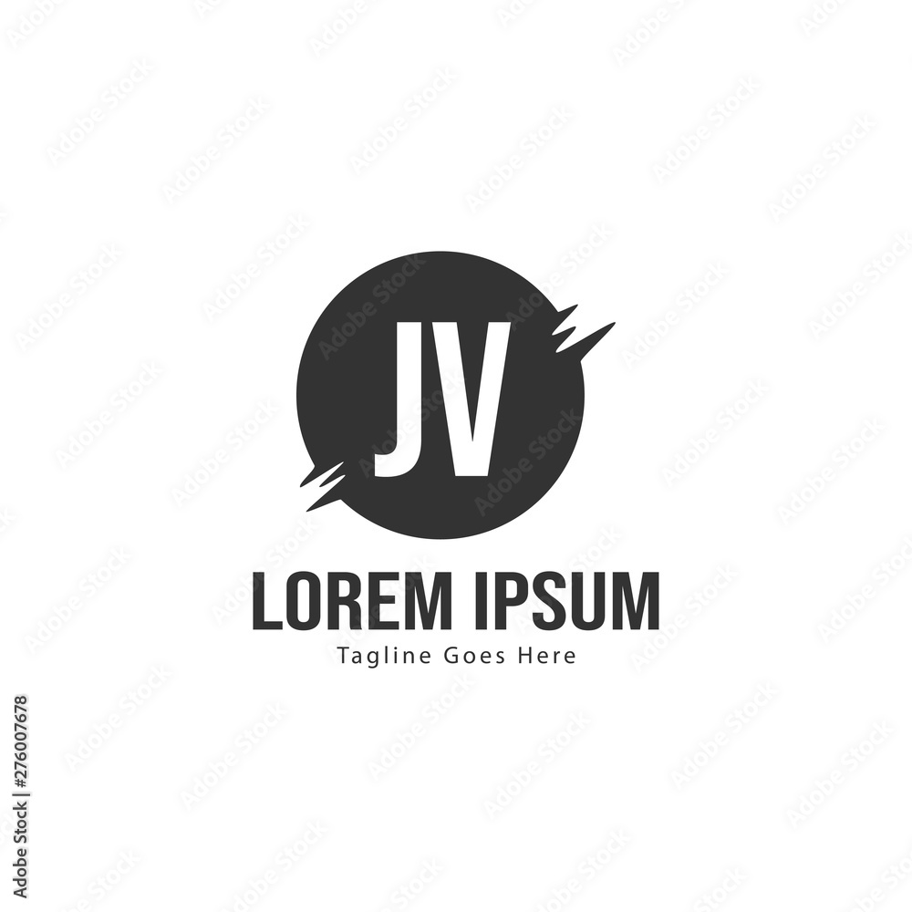 Initial JV logo template with modern frame. Minimalist JV letter logo vector illustration Initial JV logo template with modern frame. Minimalist JV letter logo vector illustration