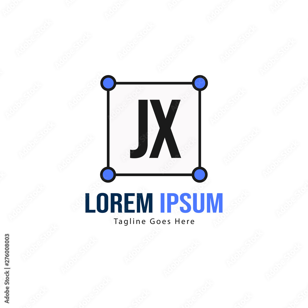 Initial JX logo template with modern frame. Minimalist JX letter logo vector illustration Initial JX logo template with modern frame. Minimalist JX letter logo vector illustration