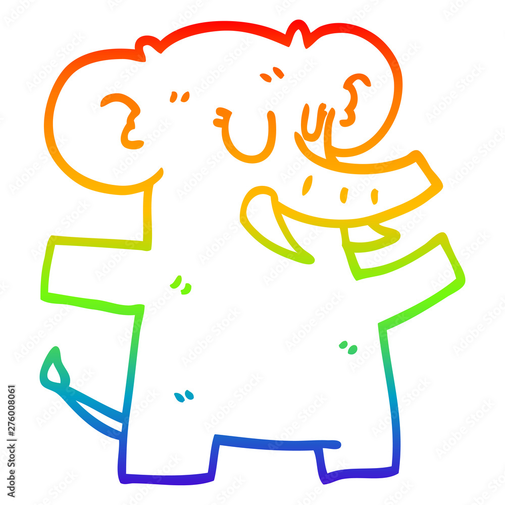 rainbow gradient line drawing cartoon elephant dancing rainbow gradient line drawing cartoon elephant dancing