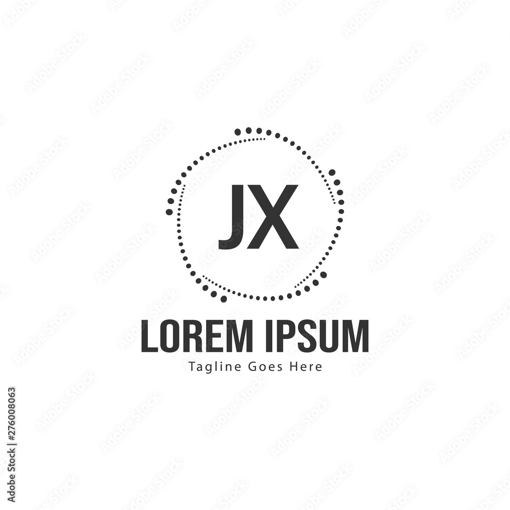 Initial JX logo template with modern frame. Minimalist JX letter logo vector illustration Initial JX logo template with modern frame. Minimalist JX letter logo vector illustration