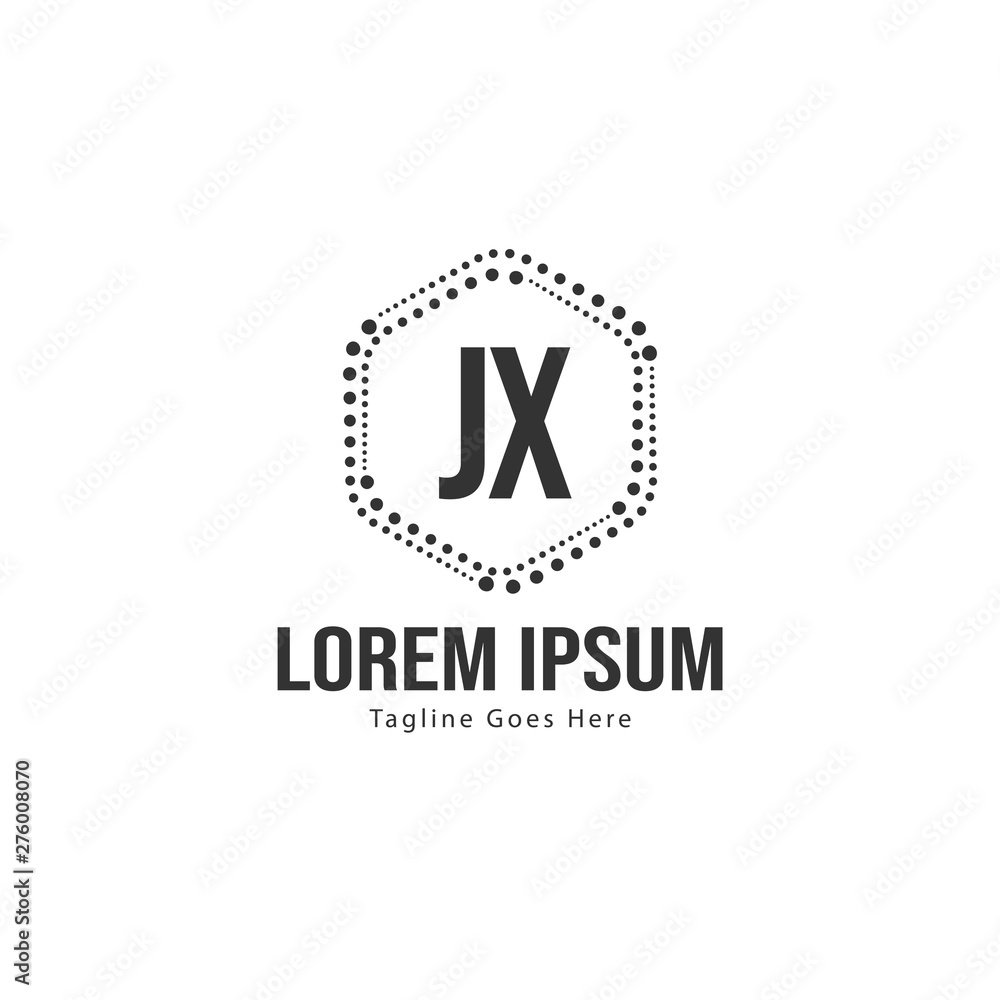 Initial JX logo template with modern frame. Minimalist JX letter logo vector illustration Initial JX logo template with modern frame. Minimalist JX letter logo vector illustration