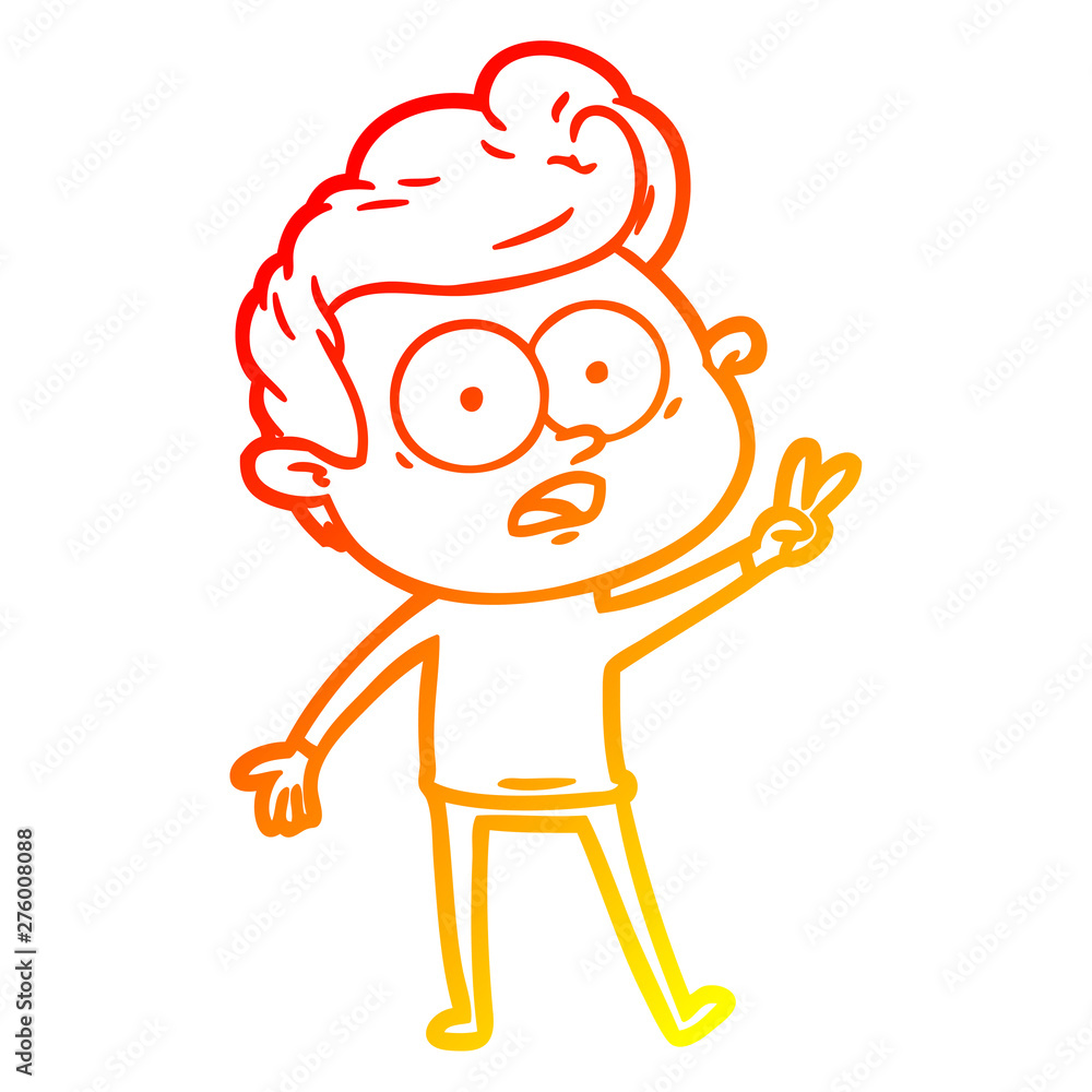 warm gradient line drawing cartoon staring man warm gradient line drawing cartoon staring man