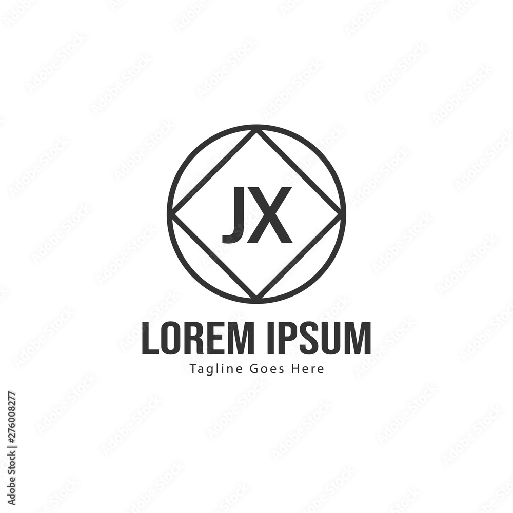 Initial JX logo template with modern frame. Minimalist JX letter logo vector illustration Initial JX logo template with modern frame. Minimalist JX letter logo vector illustration