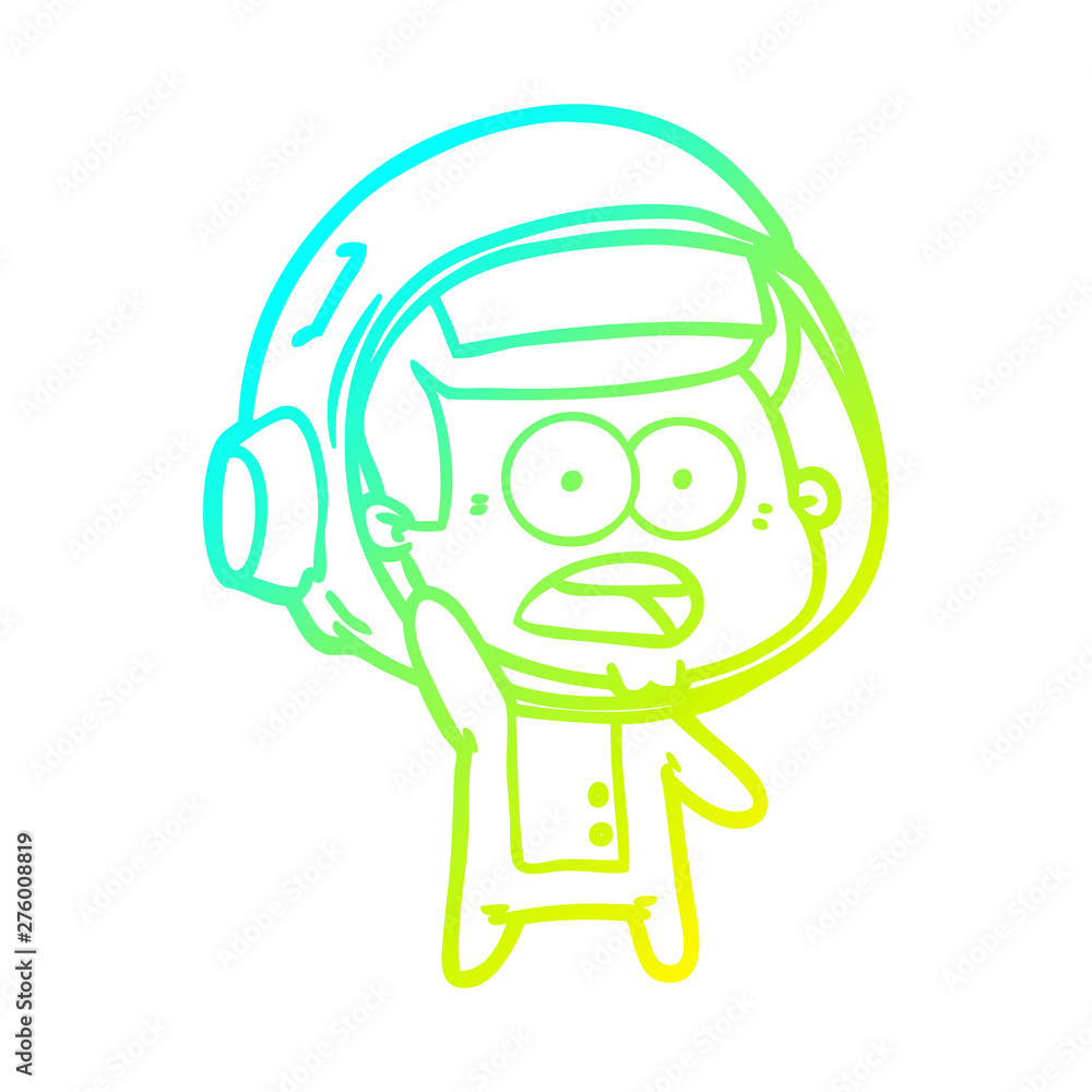 cold gradient line drawing cartoon surprised astronaut cold gradient line drawing cartoon surprised astronaut