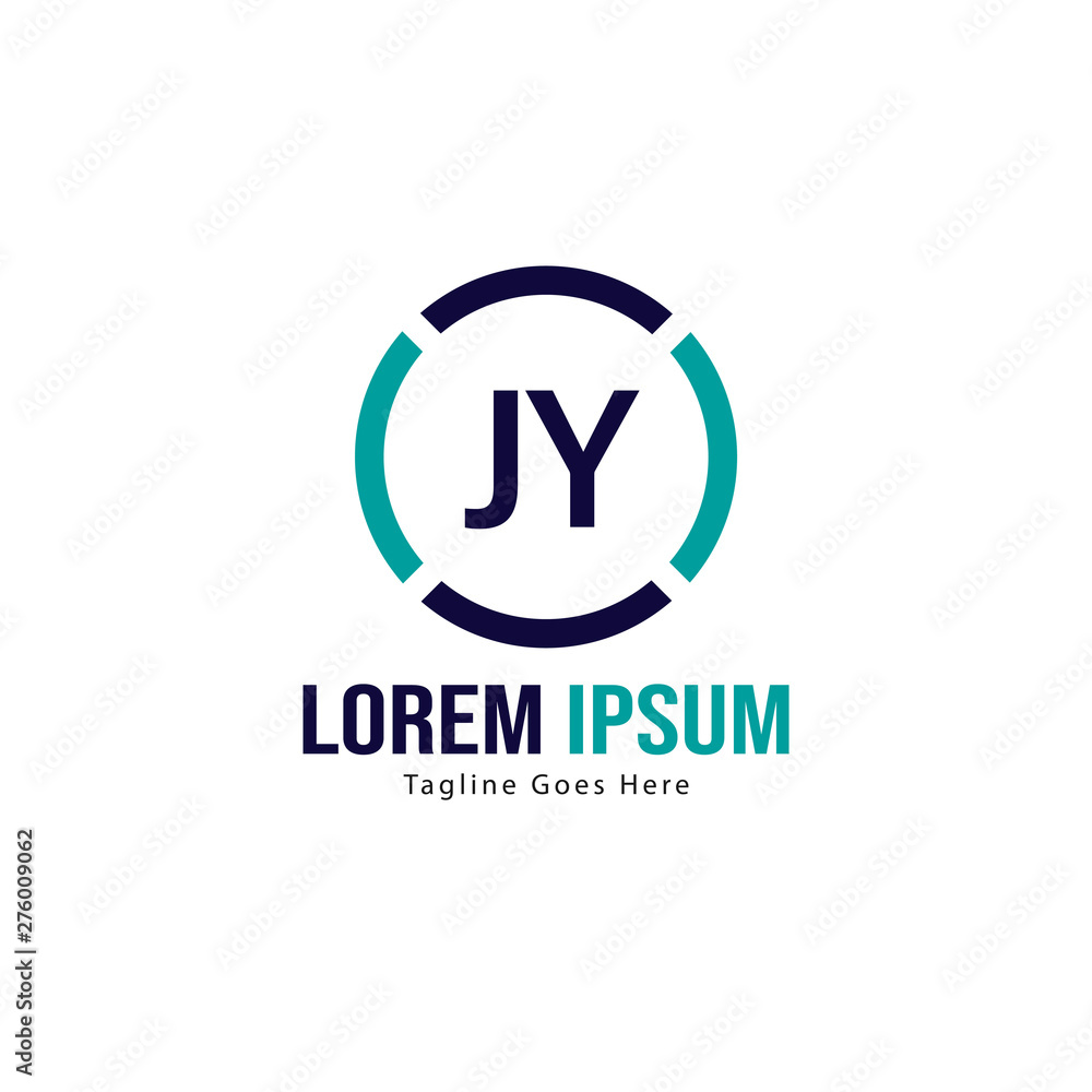 Initial JY logo template with modern frame. Minimalist JY letter logo vector illustration Initial JY logo template with modern frame. Minimalist JY letter logo vector illustration