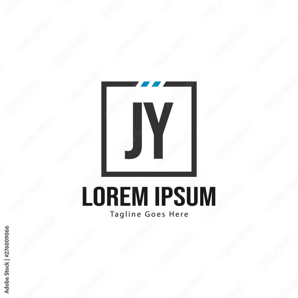 Fototapeta premium Initial JY logo template with modern frame. Minimalist JY letter logo vector illustration