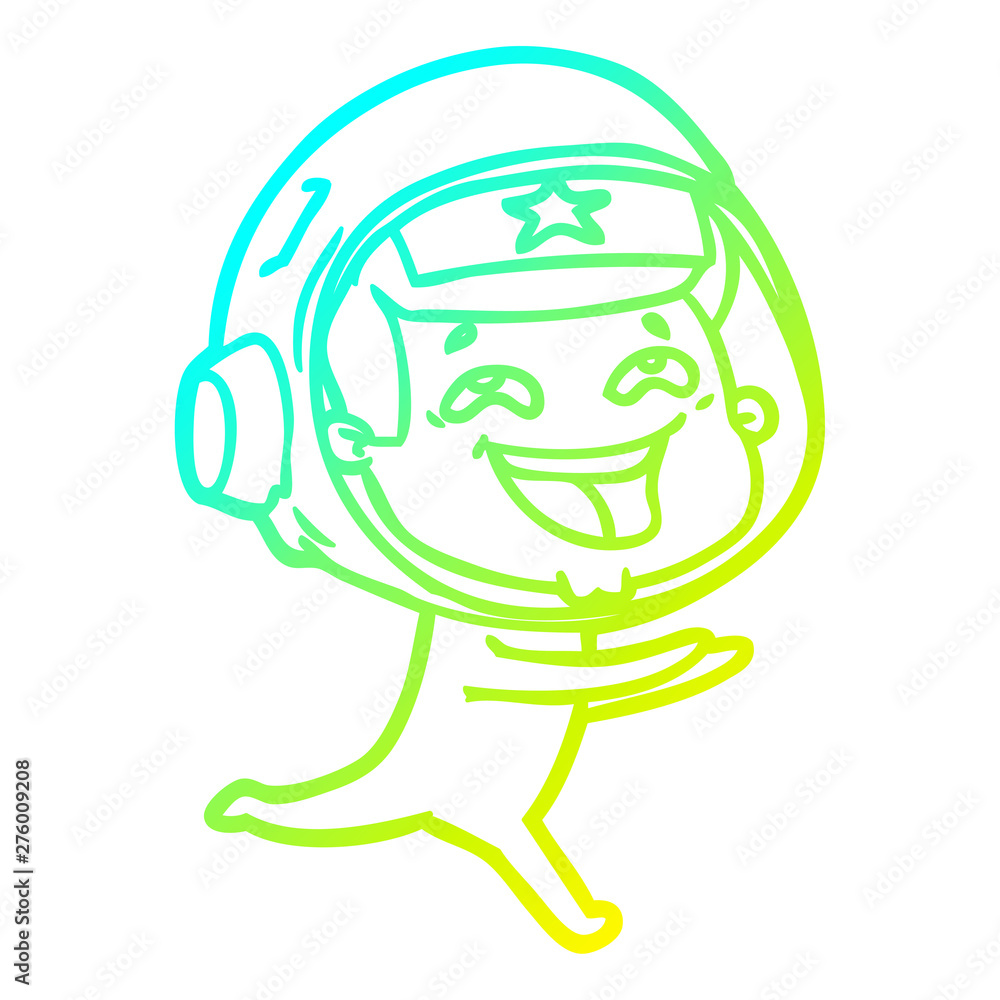 cold gradient line drawing cartoon laughing astronaut cold gradient line drawing cartoon laughing astronaut