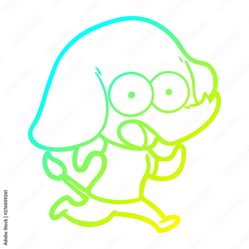 cold gradient line drawing cute cartoon elephant cold gradient line drawing cute cartoon elephant