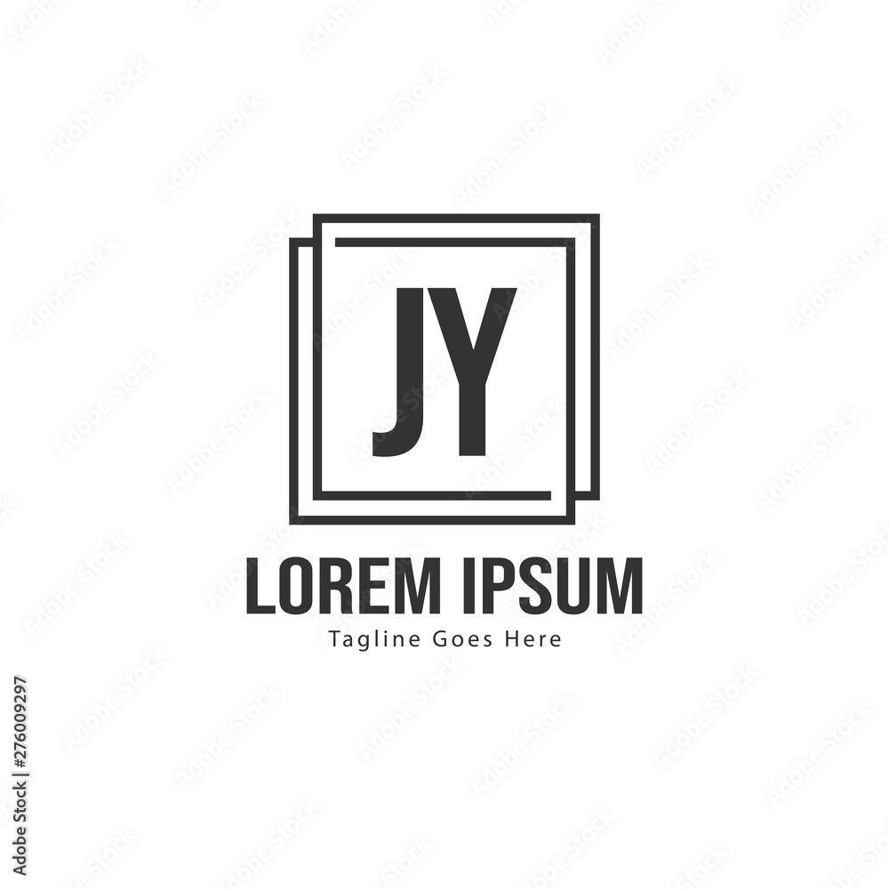 Initial JY logo template with modern frame. Minimalist JY letter logo vector illustration Initial JY logo template with modern frame. Minimalist JY letter logo vector illustration