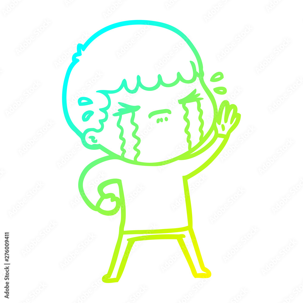 cold gradient line drawing cartoon man crying cold gradient line drawing cartoon man crying