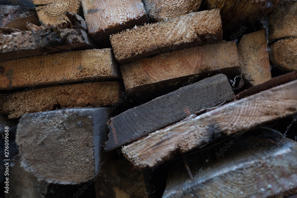 Abstract background with felled wood.Selective focus Abstract background with felled wood.Selective focus