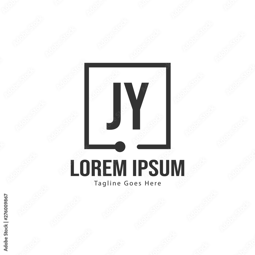 Fototapeta premium Initial JY logo template with modern frame. Minimalist JY letter logo vector illustration