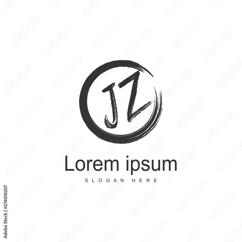 Initial JZ logo template with modern frame. Minimalist JZ letter logo vector illustration Initial JZ logo template with modern frame. Minimalist JZ letter logo vector illustration