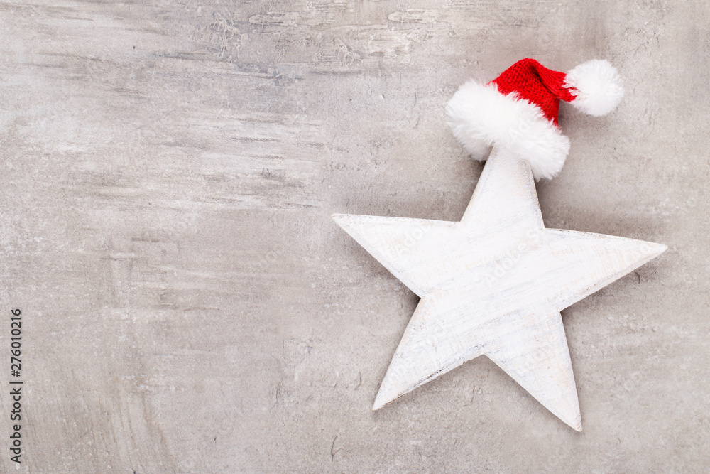Christmas decor stars, Christmas greeting card. - Image - obrazy, fototapety, plakaty 