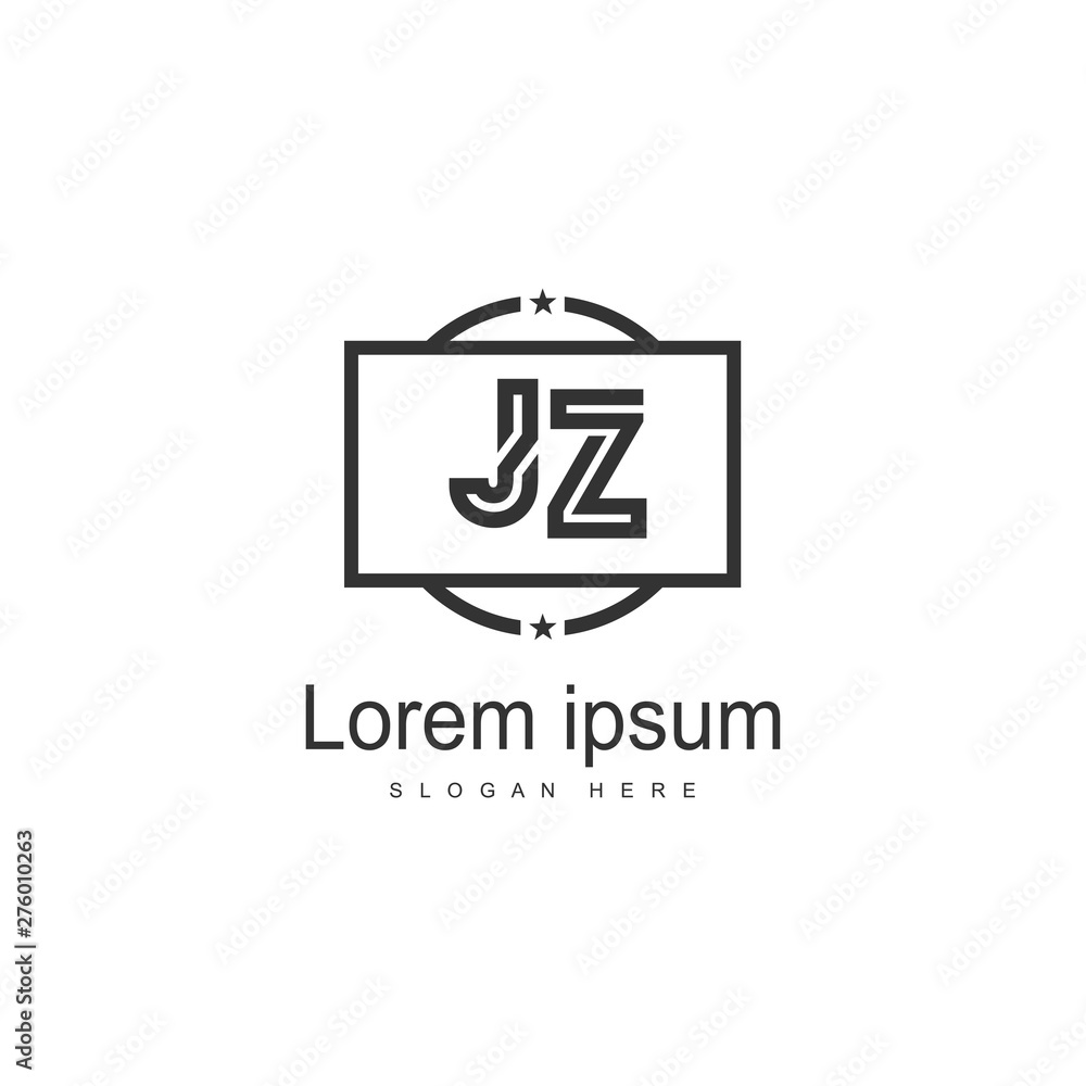 Initial JZ logo template with modern frame. Minimalist JZ letter logo vector illustration Initial JZ logo template with modern frame. Minimalist JZ letter logo vector illustration