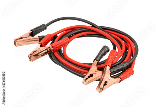 Jumper cable. Cable for car battery. Power supply wire.