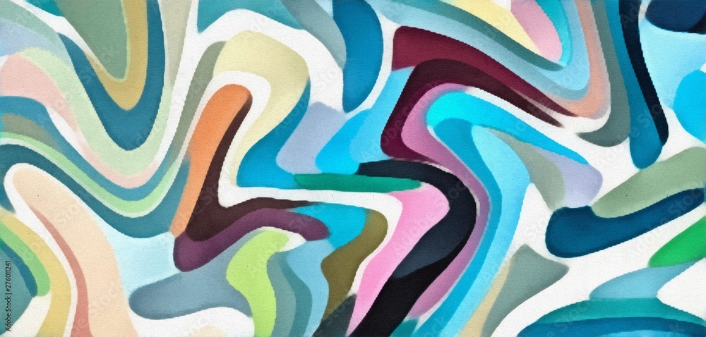 Watercolor marble art. Liquid paint swirls. Colorful texture background. Multicolored wallpaper graphic design. Pattern for creating artworks and prints. Chaotic waves and swirls.