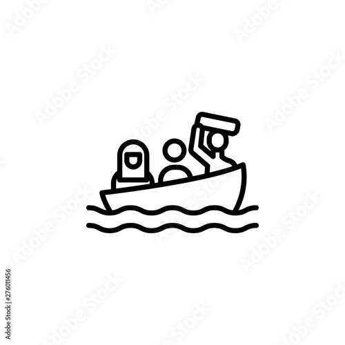 ship migration outline icon. element of migration illustration icon. signs, symbols can be used for web, logo, mobile app, UI, UX