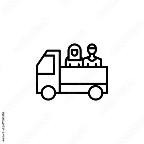 truck migration outline icon. element of migration illustration icon. signs, symbols can be used for web, logo, mobile app, UI, UX