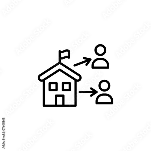 diaspora migration outline icon. element of migration illustration icon. signs, symbols can be used for web, logo, mobile app, UI, UX