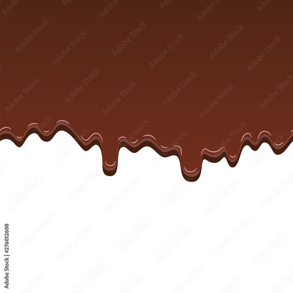 Chocolate seamless pattern. Drip dark chocolate isolated white background. Sweet melting food. Dripping 3d liquid design. Delicious dessert. Melted drop candy. Tasty milk choco. Vector illustration Chocolate seamless pattern. Drip dark chocolate isolated white background. Sweet melting food. Dripping 3d liquid design. Delicious dessert. Melted drop candy. Tasty milk choco. Vector illustration
