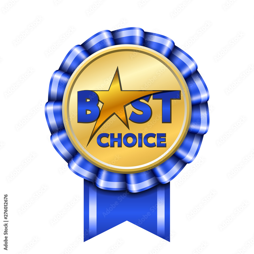 Best choice golden label badge design on transparent background