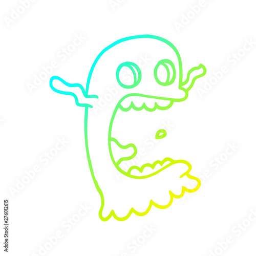 cold gradient line drawing cartoon spooky ghost