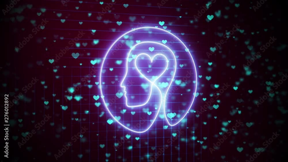 SIlhouette of head with heart SIlhouette of head with heart